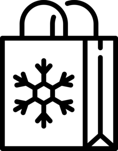 Christmas Paper Bag Silhouette Svg Vector, Free Vectors File